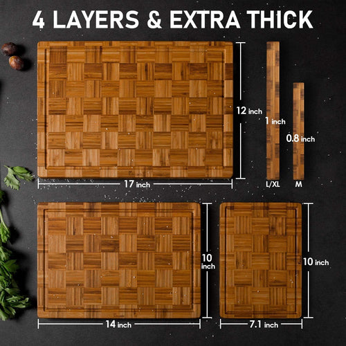 Extra Large Bamboo Cutting Board Set (3-Piece) by Orange